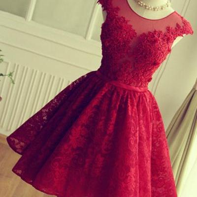 Women's Red Lace Dress Short,Formal Dresses for Women,Prom Party Dresses Short,Cocktail Dresses