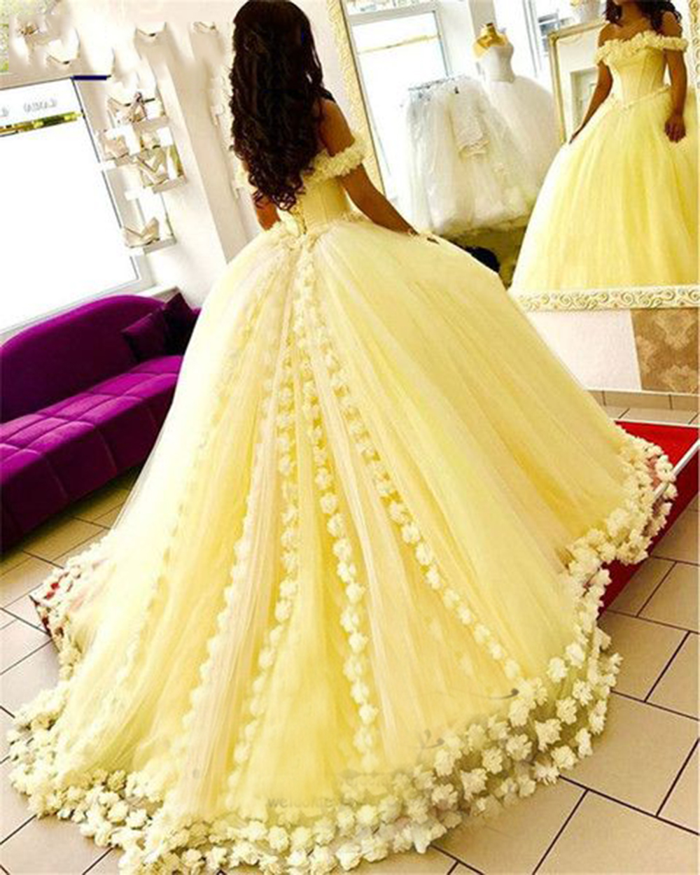 Beautiful Yellow Ball Gown Quinceanera Dresses,vestidos Quinceaneras Princesa,